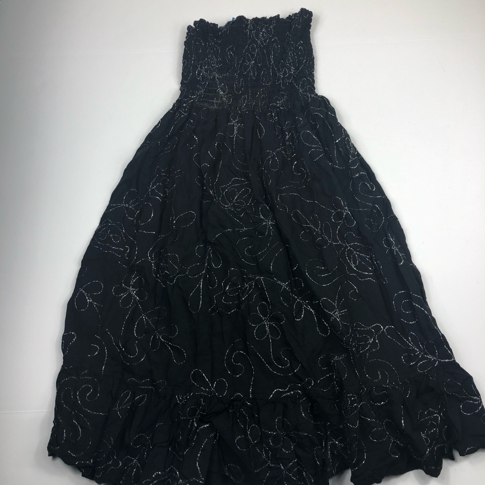Girls size XL black strapless dress EUC 14/16